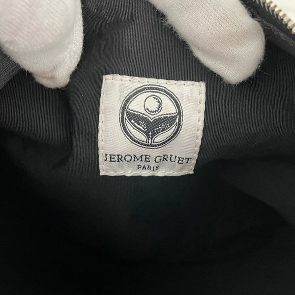 Jerome Gruet Beige Canvas Embroidered Leaf Pouch - Picture 10 of 11